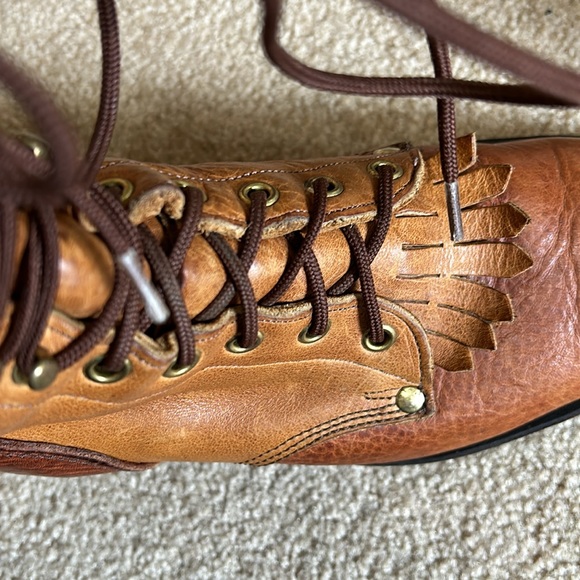 RARE Vintage Handcrafted J Chisholm two tone logger packer boot - Picture 11 of 16